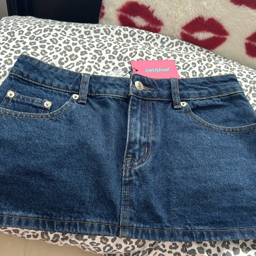Edikted Mini Denim Skirt